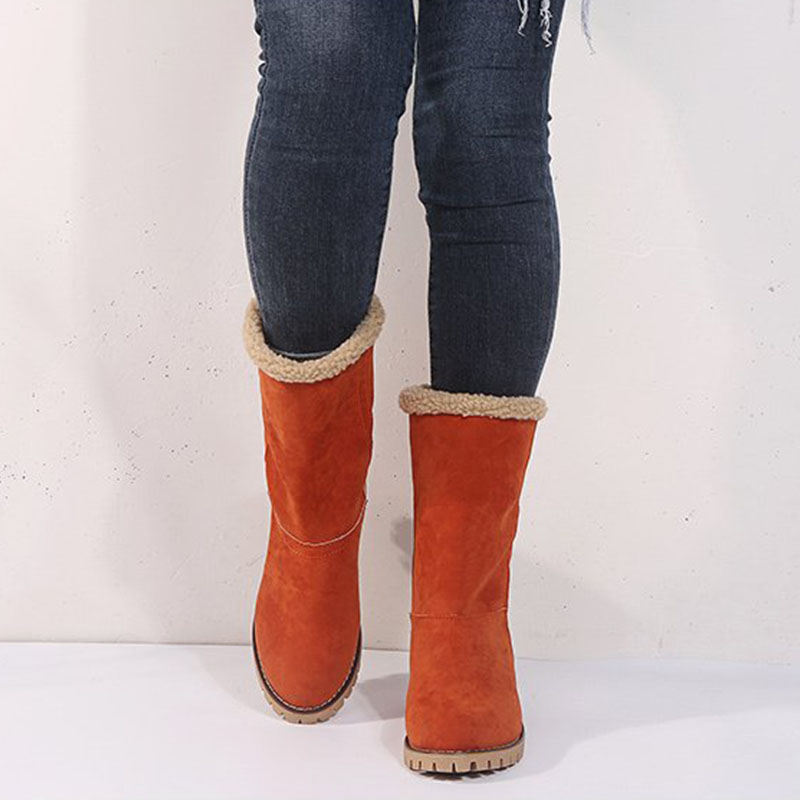 Women's Chunky Heel Round Toe Snow Boots