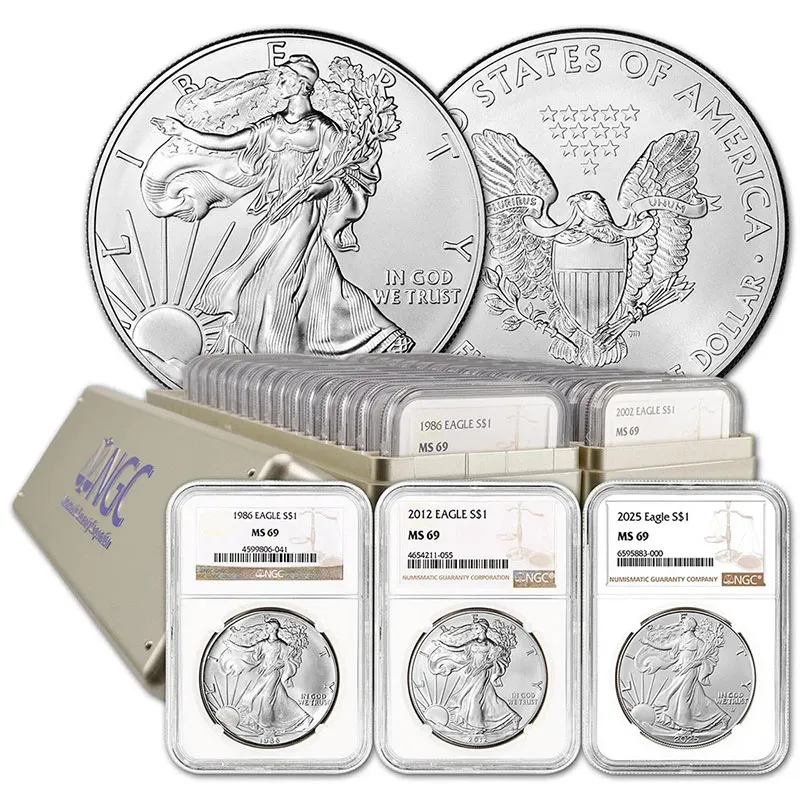 💥Last 10 sets!!️🔥1986 - 2026 American Silver Eagle Coin Complete Date Set NGC MS69 (42PCS)