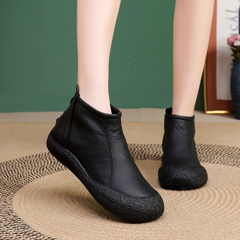 🌸🎉 Trendy Must-Have! Only a Few Left! ✨🥿💫Women's Everyday Comfort Non-Slip Arch Support Leather Back Zipper Boots