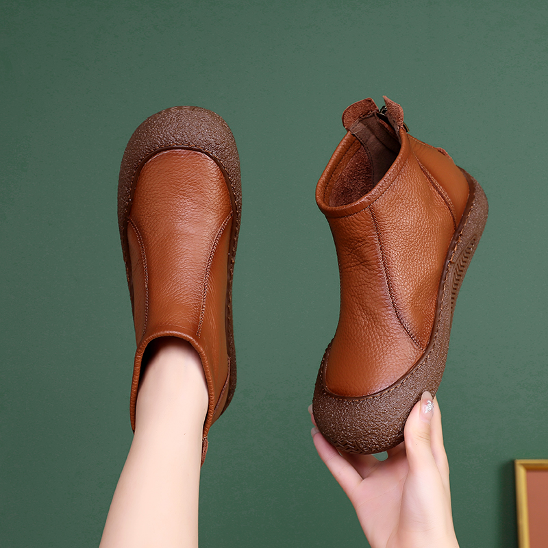 🌸🎉 Trendy Must-Have! Only a Few Left! ✨🥿💫Women's Everyday Comfort Non-Slip Arch Support Leather Back Zipper Boots