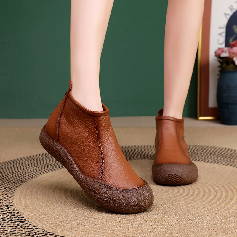 🌸🎉 Trendy Must-Have! Only a Few Left! ✨🥿💫Women's Everyday Comfort Non-Slip Arch Support Leather Back Zipper Boots