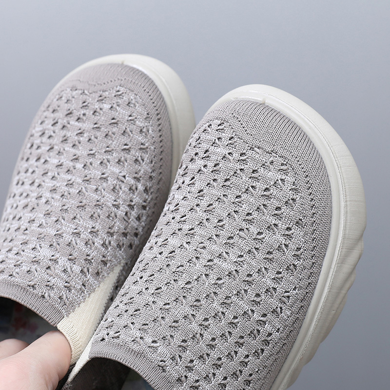 Women's Soft Orthopedic Shoes Breathable Woven Go Walking Slip On Foam Shoes Arch Support Hands Slip in Chunky Wedge