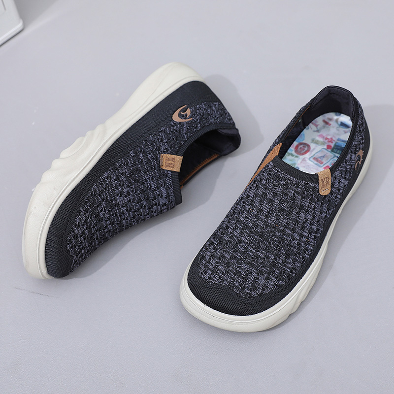 Women's Soft Orthopedic Shoes Breathable Woven Go Walking Slip On Foam Shoes Arch Support Hands Slip in Chunky Wedge