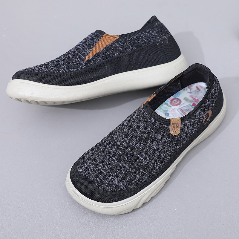 Women's Soft Orthopedic Shoes Breathable Woven Go Walking Slip On Foam Shoes Arch Support Hands Slip in Chunky Wedge