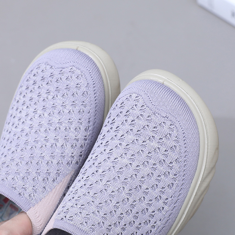 Women's Soft Orthopedic Shoes Breathable Woven Go Walking Slip On Foam Shoes Arch Support Hands Slip in Chunky Wedge