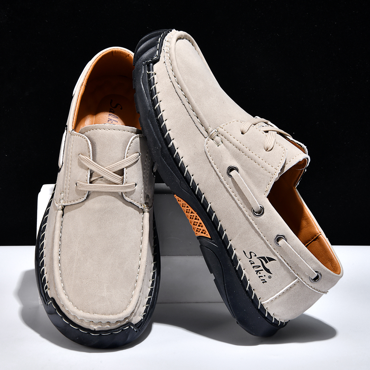 Men's Orthopedic Walking Boots - Built-In Arch Support Non-Slip Ankle Support Comfortable Hiking Boots