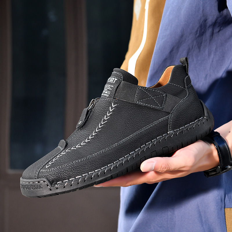 ⏰Limited Time Sale 70% OFF - Men's Premium Leather Slip-On Boots – Ideal Gift for Dad, Husband or Friend | Wide Toe, Arch Support, Waterproof, Pressure Relief, Non-Slip