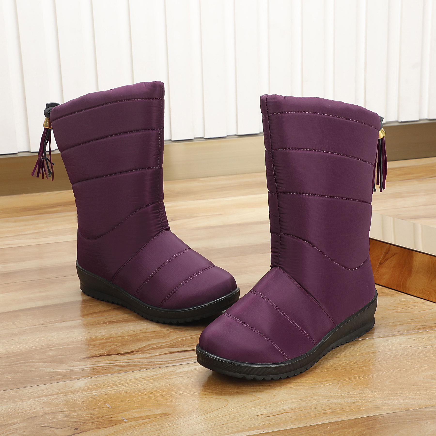 Women's Fringed Waterproof Snow Boots