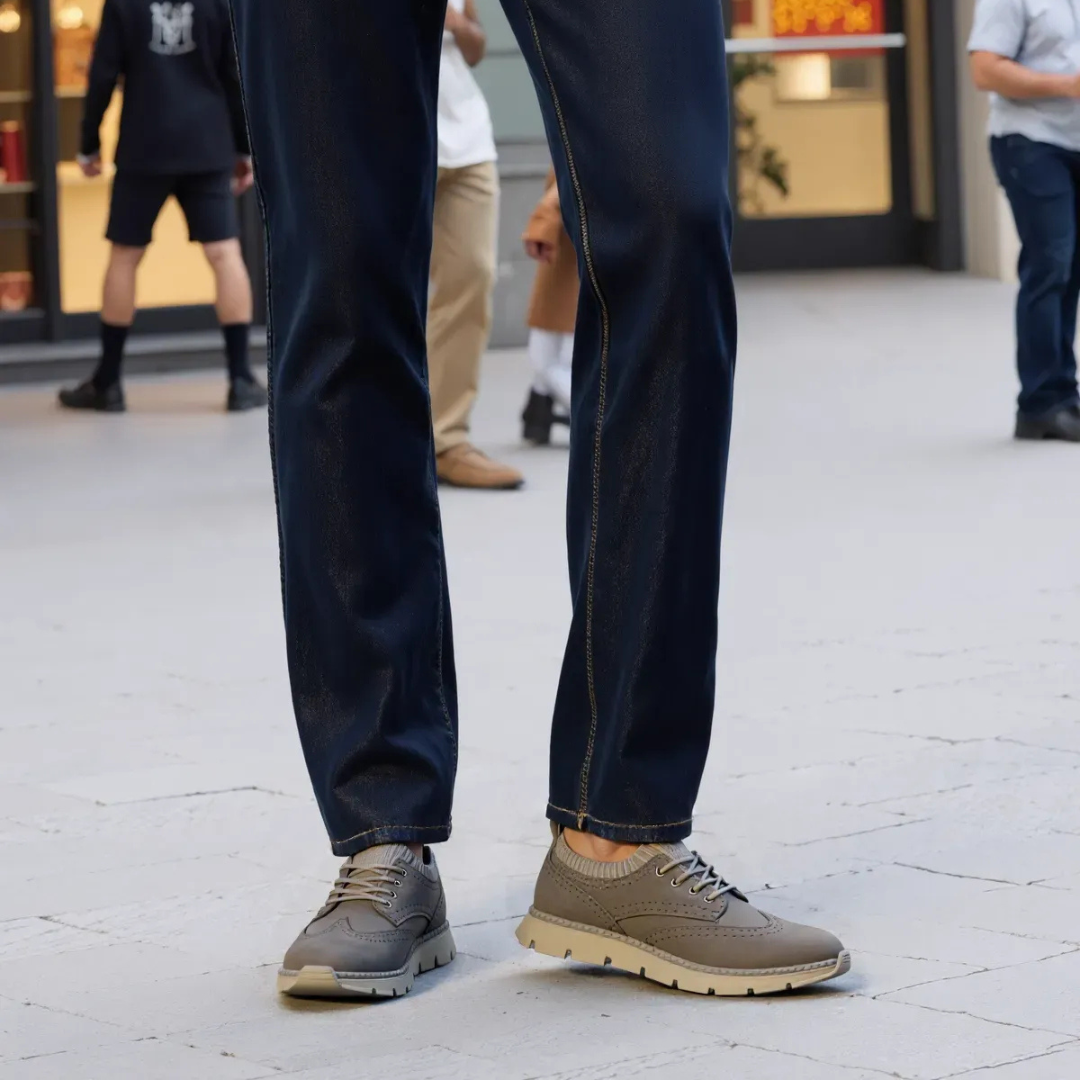 Orthopedic Men Shoes Genuine Vegan Leather Ultra Comfortable Lightweight Casual Shoes