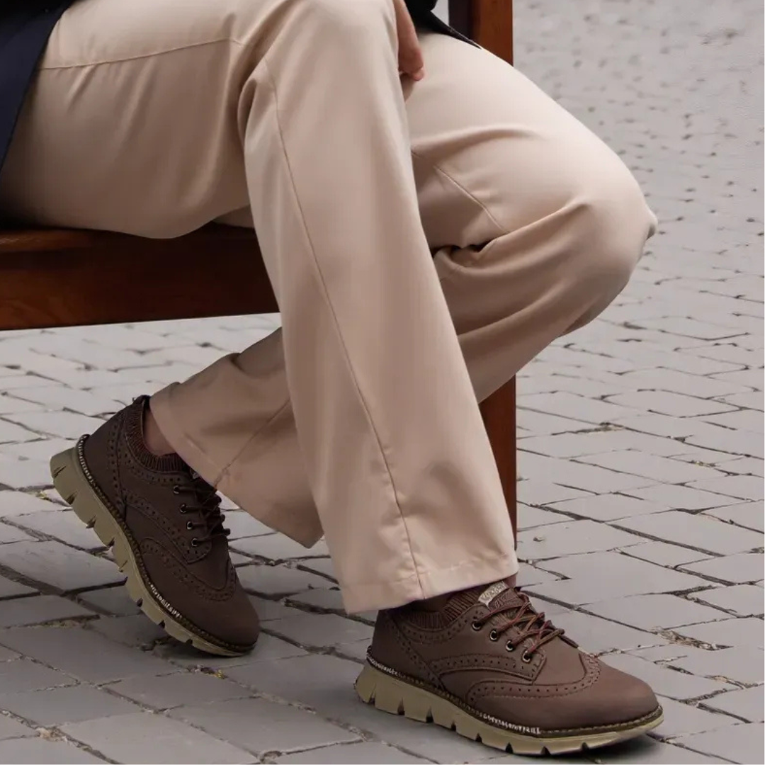 Orthopedic Men Shoes Genuine Vegan Leather Ultra Comfortable Lightweight Casual Shoes