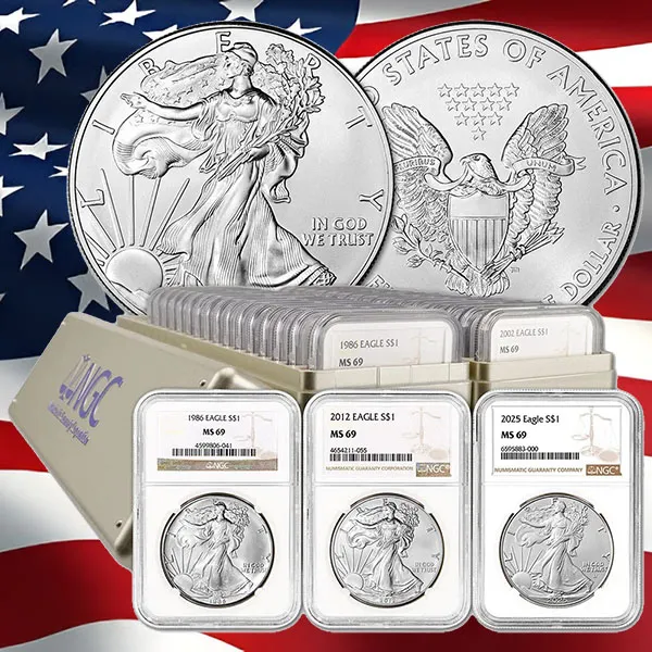 💥Last 10 sets!!️🔥1986 - 2026 American Silver Eagle Coin Complete Date Set NGC MS69 (42PCS)