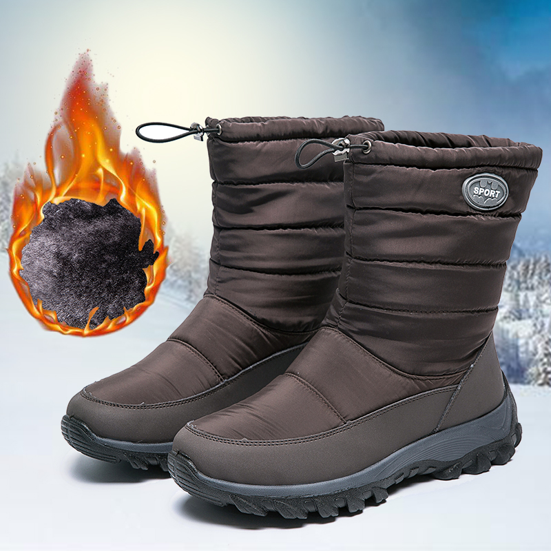 Women's Drawstring Waterproof Snow Boots