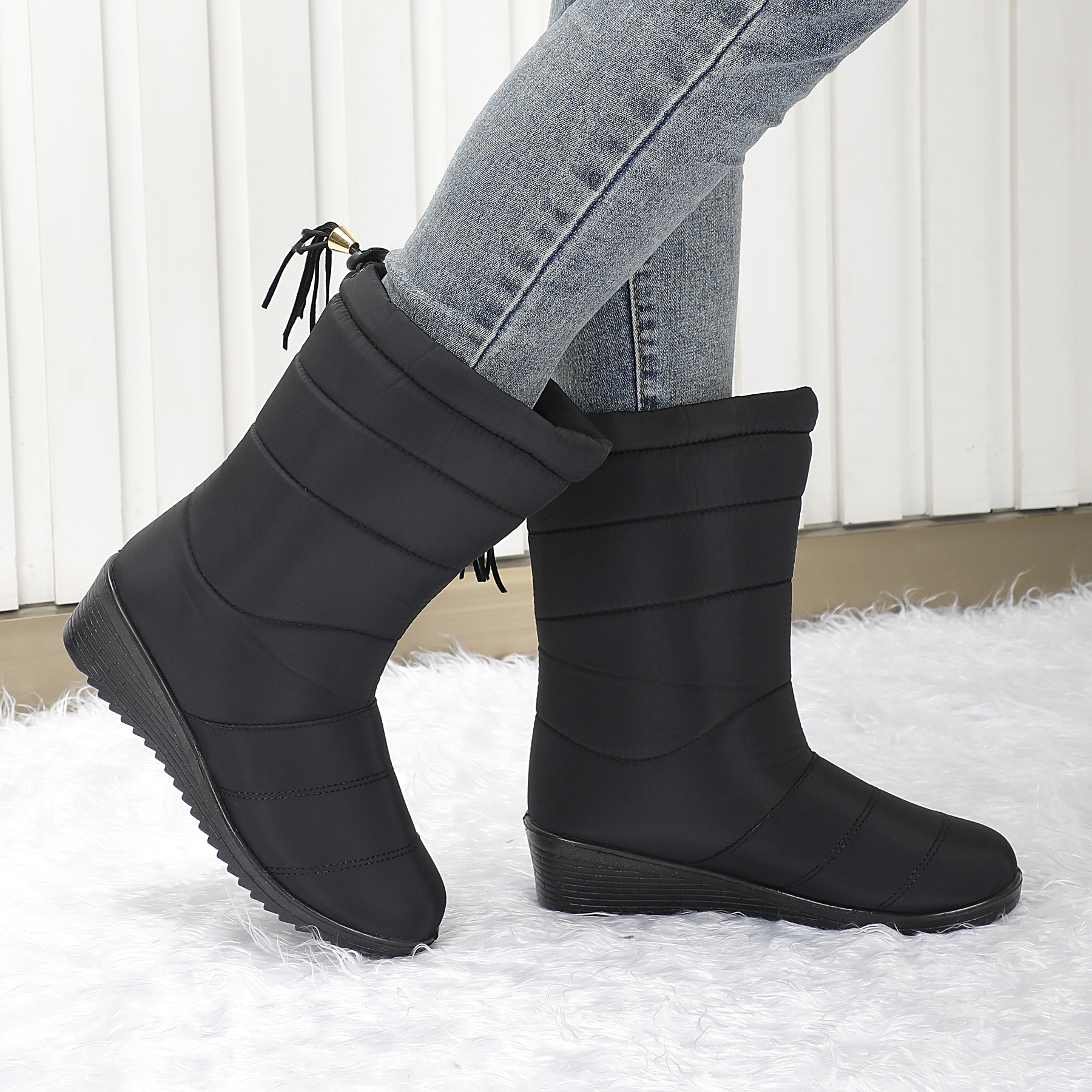 Women's Fringed Waterproof Snow Boots