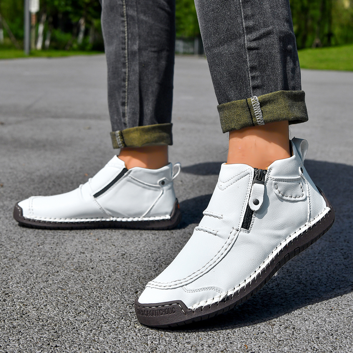 🔥Last Day Deals🔥Italian Handmade Suede High Boots for Men Waterproof Leather Sneakers
