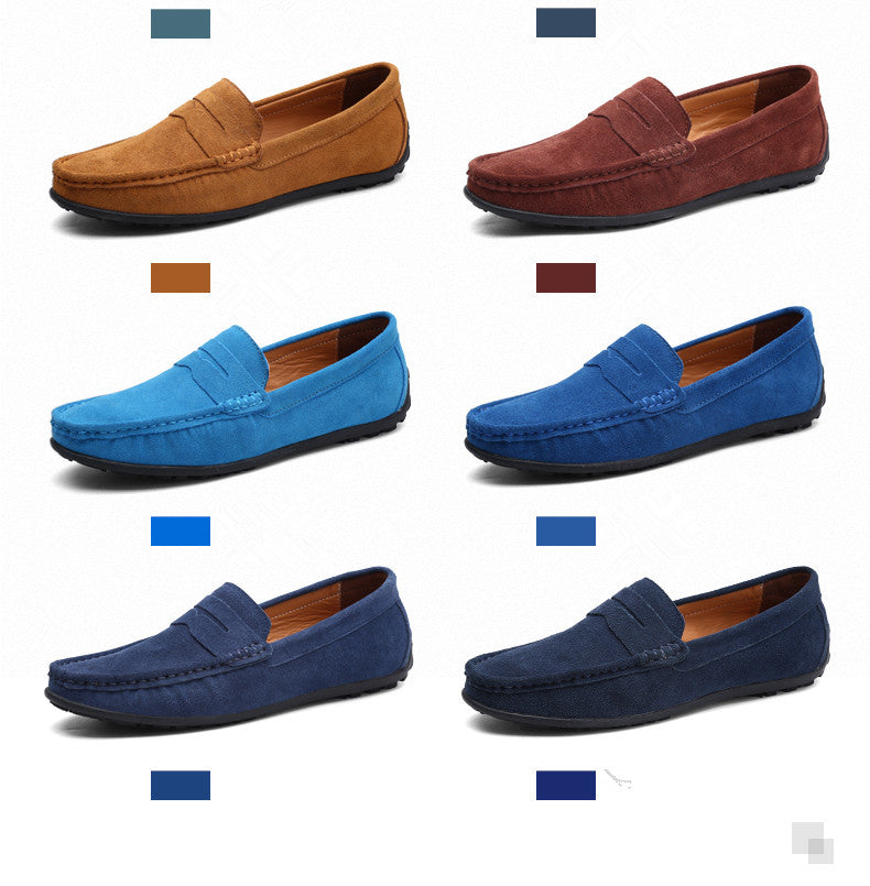 Men's Spring/Autumn Suede Genuine Leather Casual Driving Loafers/Moccasins | Plus Size