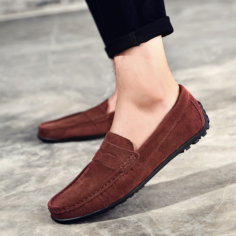 Men's Spring/Autumn Suede Genuine Leather Casual Driving Loafers/Moccasins | Plus Size