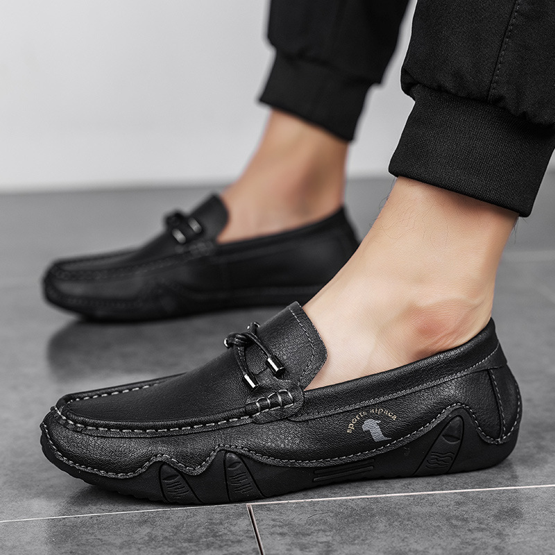 Autumn Men'S Casual Leather Shoes, One-Leg Driving Shoes, Men'S Hand-Sewn Cross-Border Large Size Octopus Men'S Shoes
