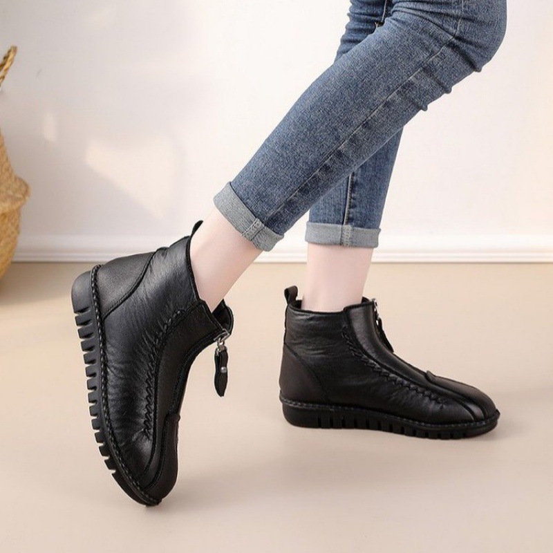 Women's Soft Leather Winter Warm Non-Slip Shoes Boots