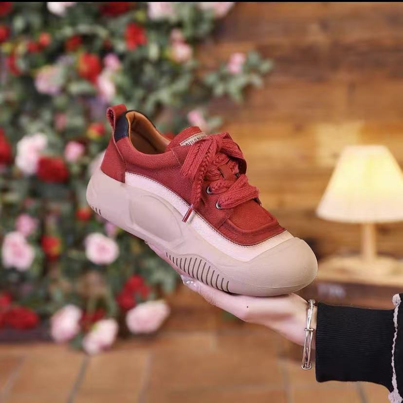 2026 Retro Genuine Leather Women's Shoes Light Sports Casual Shoes