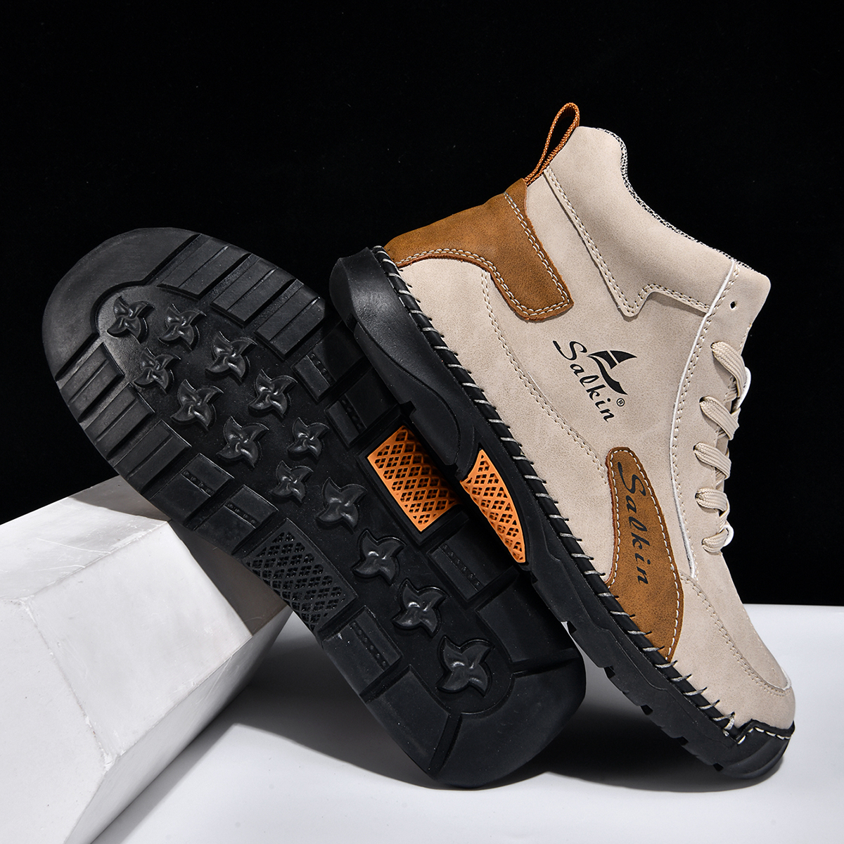 Men's Orthopedic Leather Shoes - Wide Toe | Waterproof | Structured Support | Non-Slip | Anti-Wear | Comfortable