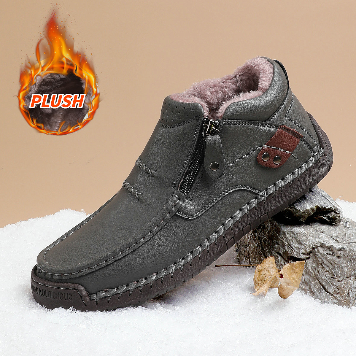 ⏰Limited Time Sale 70% OFF - Men's Handmade Premium Leather Slip-On Driving Boots
