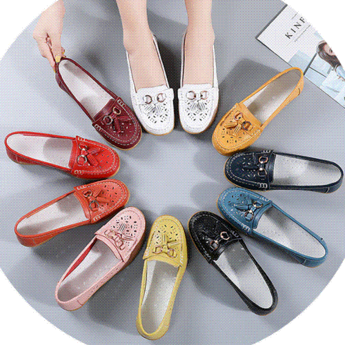 2023 NEW - Women's Hollow Soft Leather Breathable Moccasin Lafers