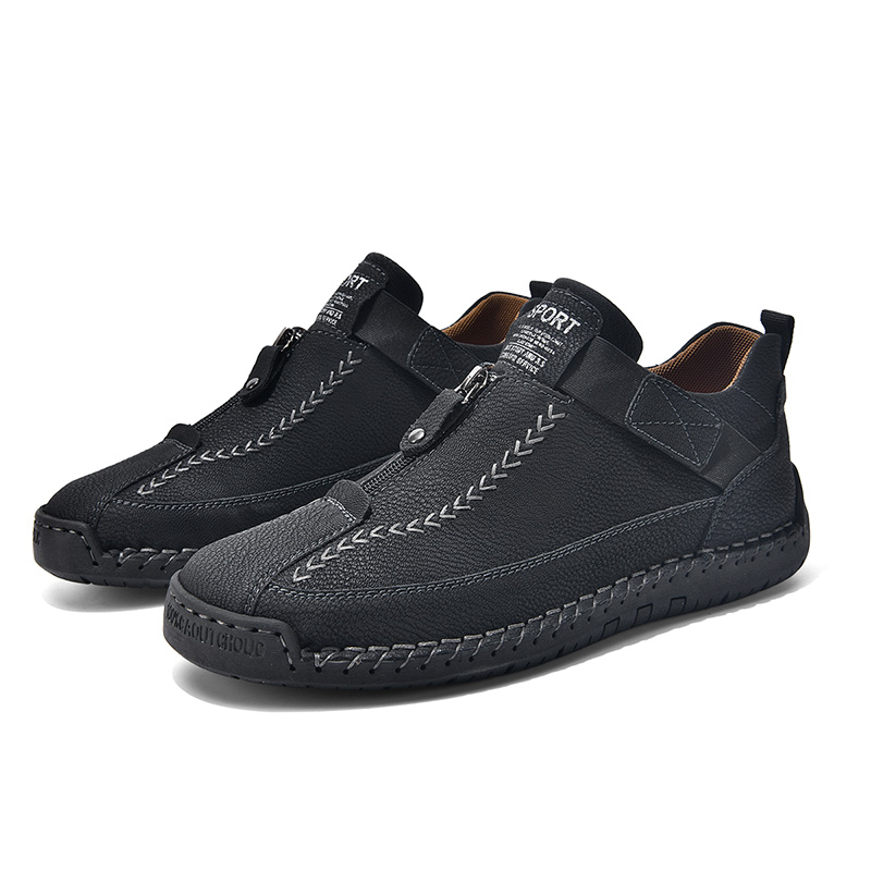 ⏰Limited Time Sale 70% OFF - Men's Premium Leather Slip-On Boots – Ideal Gift for Dad, Husband or Friend | Wide Toe, Arch Support, Waterproof, Pressure Relief, Non-Slip