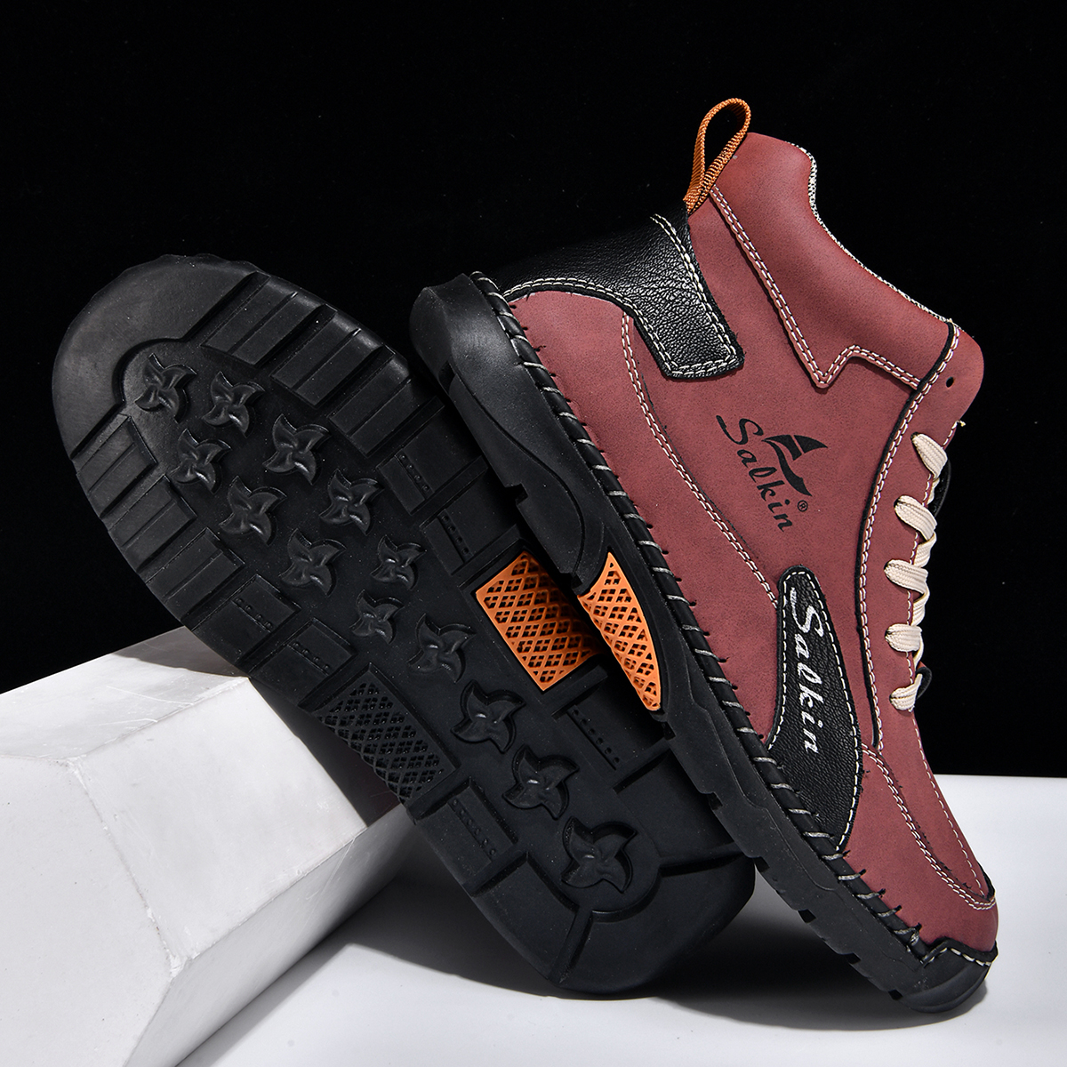 Men's Orthopedic Leather Shoes - Wide Toe | Waterproof | Structured Support | Non-Slip | Anti-Wear | Comfortable