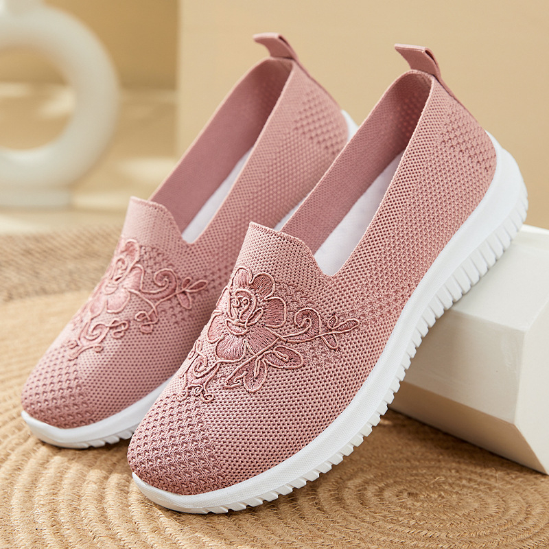 2026 New Women's Floral Slip-On Sneakers –  No-Tie Design for Pain-Free Walking & Daily Commute
