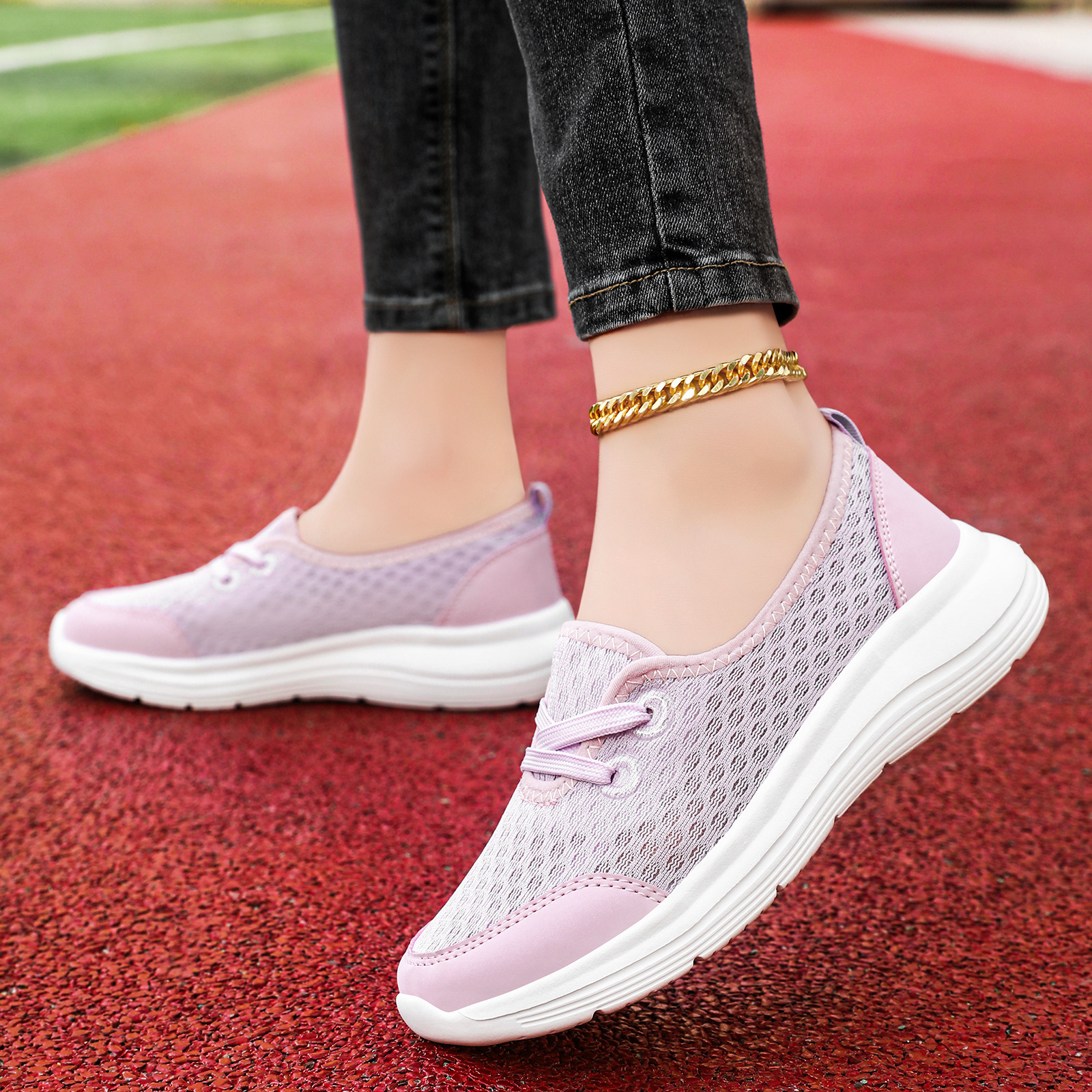 Women's Comfy Mesh Sneakers – Say Goodbye to Sweaty Feet & Tying Laces, Non-Slip for Steady Steps