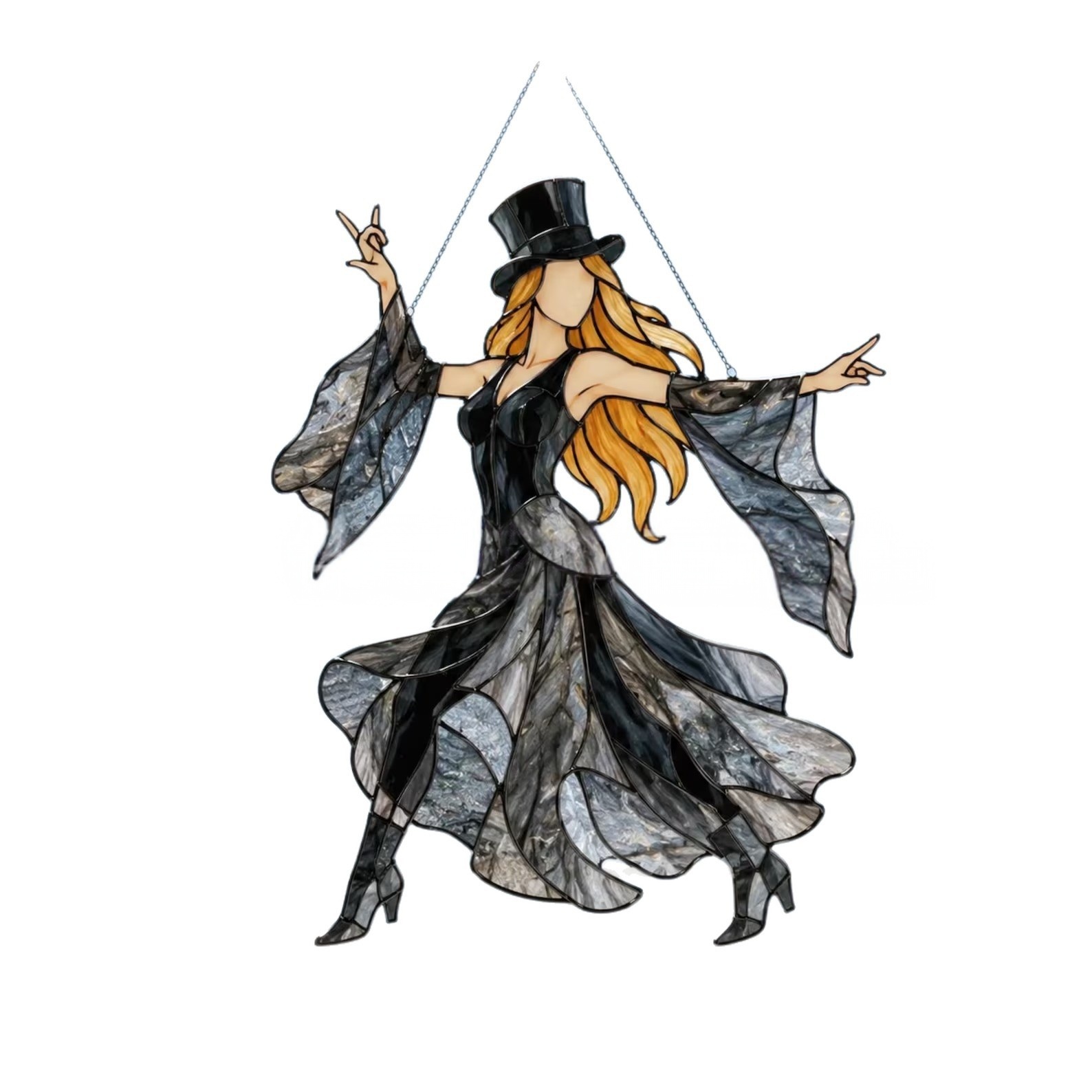 Stevie Nicks Fleetwood Mac Acrylic Suncatcher, Witchy Music Legend Window Hanging, Bohemian Rock And Roll Goddess Decor Gift