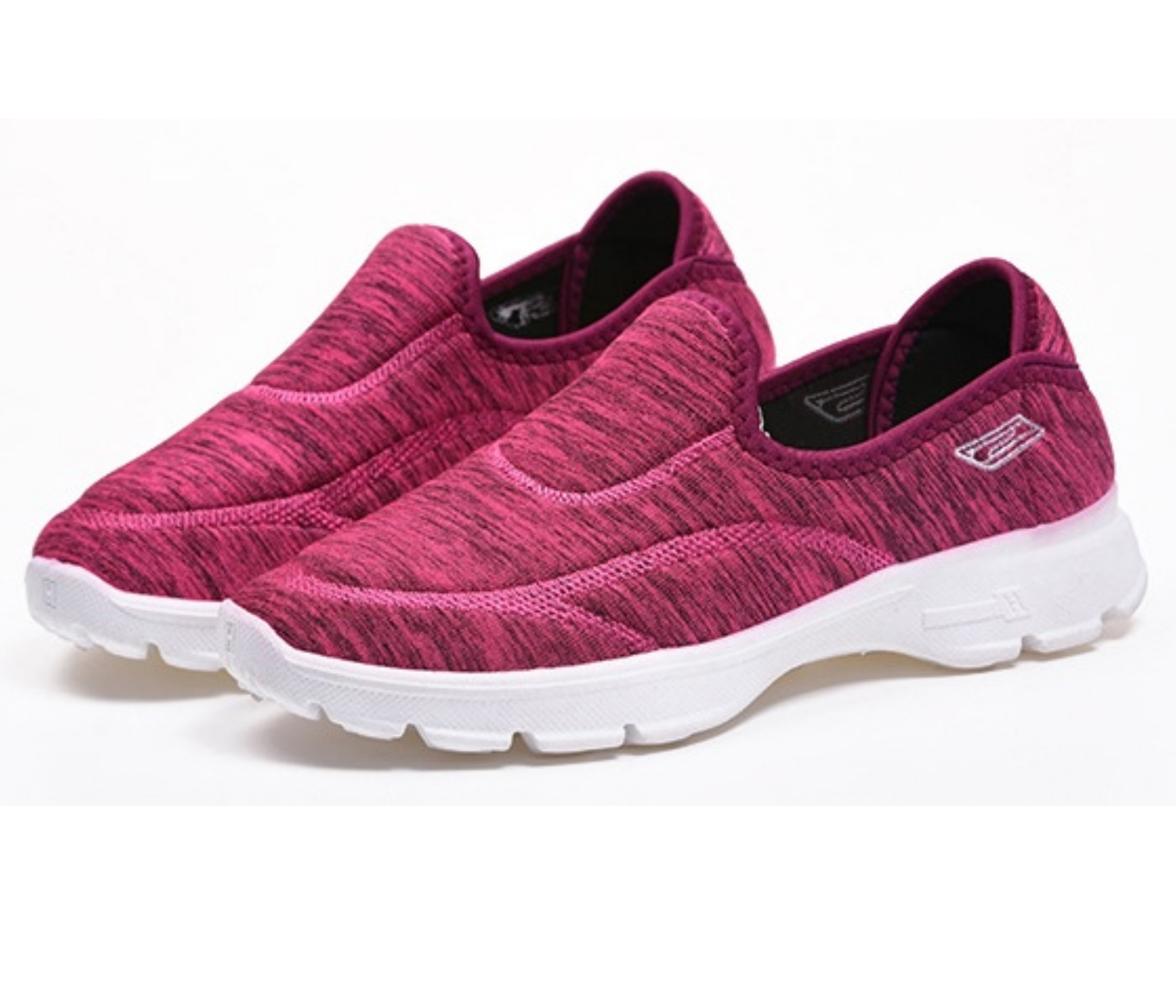 Women's No-Tie Walking Shoes - Breathable Mesh, Cushioned for Seniors & Daily
