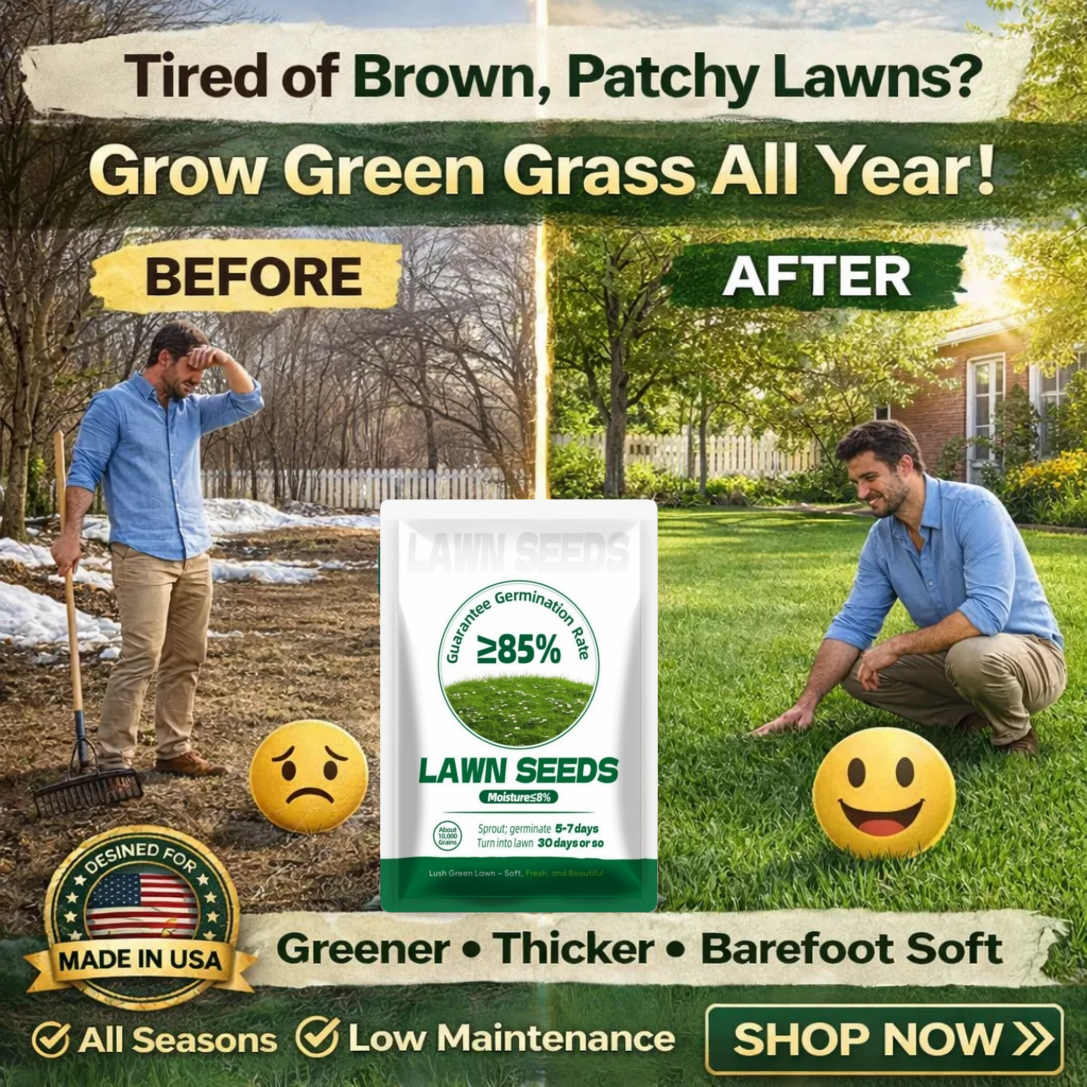 🌱2026 Advanced Lawn Seed for Thicker, Greener Turf