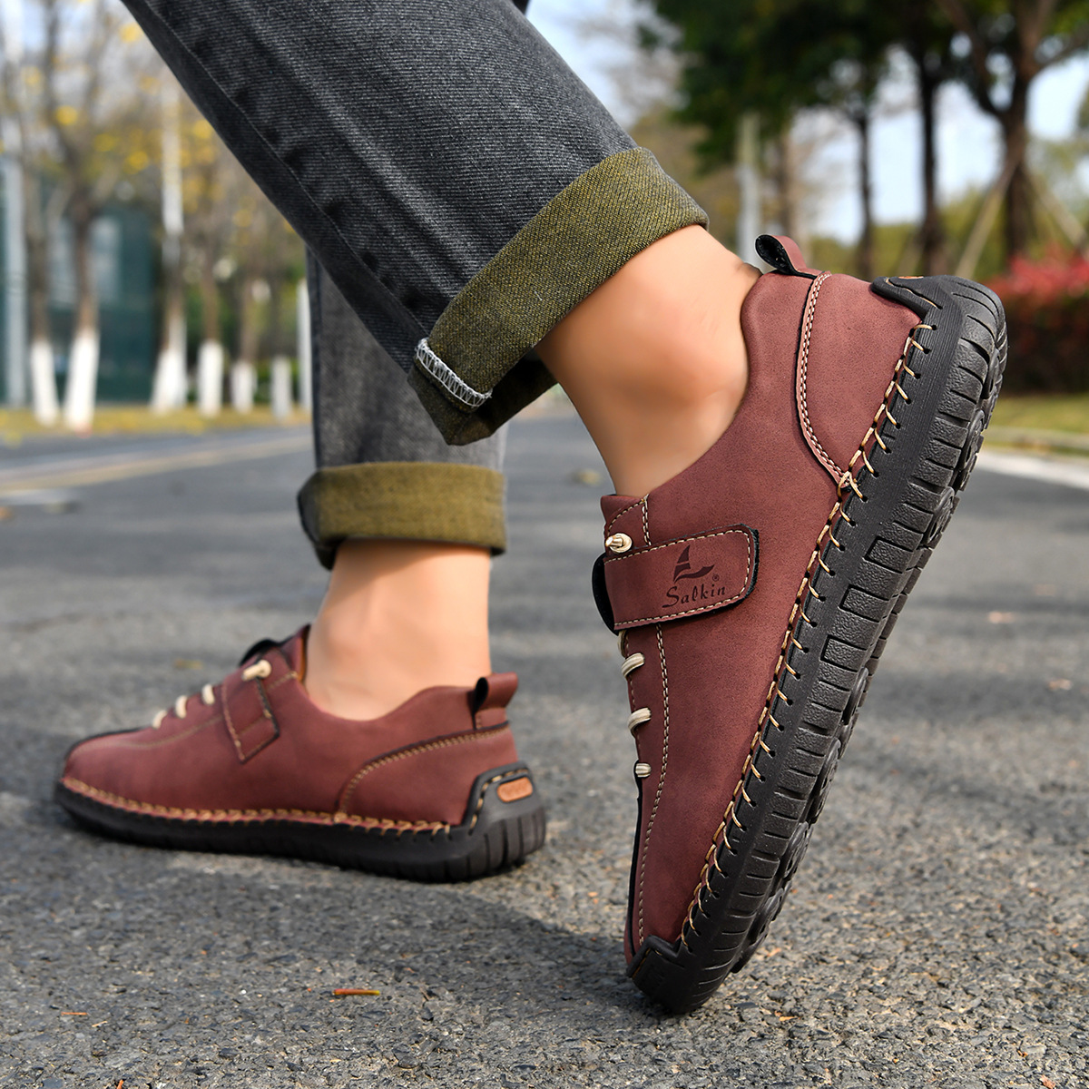 ⏰Limited Time 70% OFF - Men's Handmade Leather Casual Shoes - Comfortable for Driving &