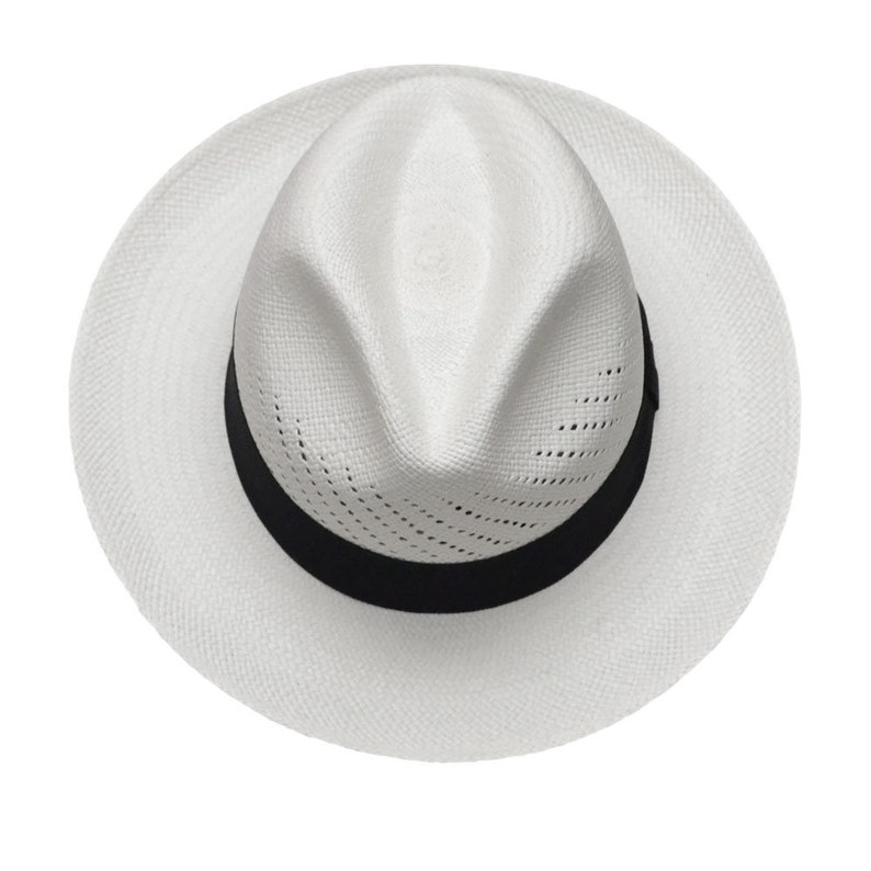 Classic Vented Panama Hat - Brisa Weave - White Straw - Black Band - Handwoven in Ecuador - GPH - HatBox Included-BOX PACKING