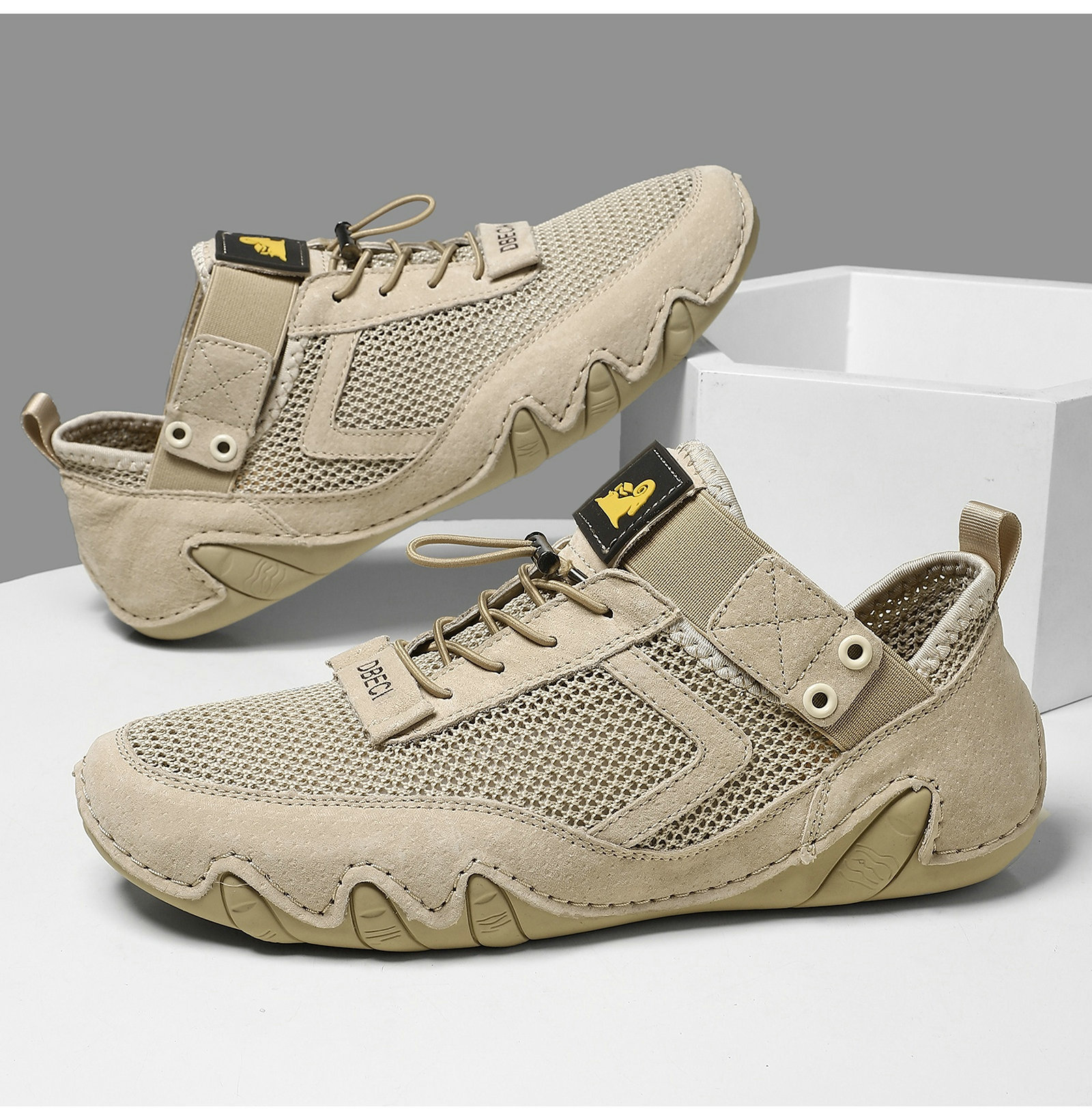 Men's Outdoor Leather Shoes - Breathable, Wide Toe & Soft Sole - Perfect for Walking & Hiking