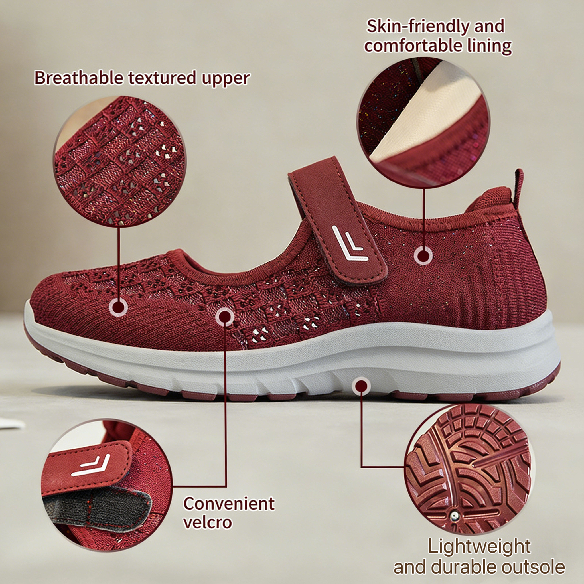 Women'S Shoes New Summer Breathable Mesh Shoes For Women Old Beijing Cloth Shoes Middle-Aged And Elderly Walking Shoes Soft Sole Mom'S Shoes Wholesale