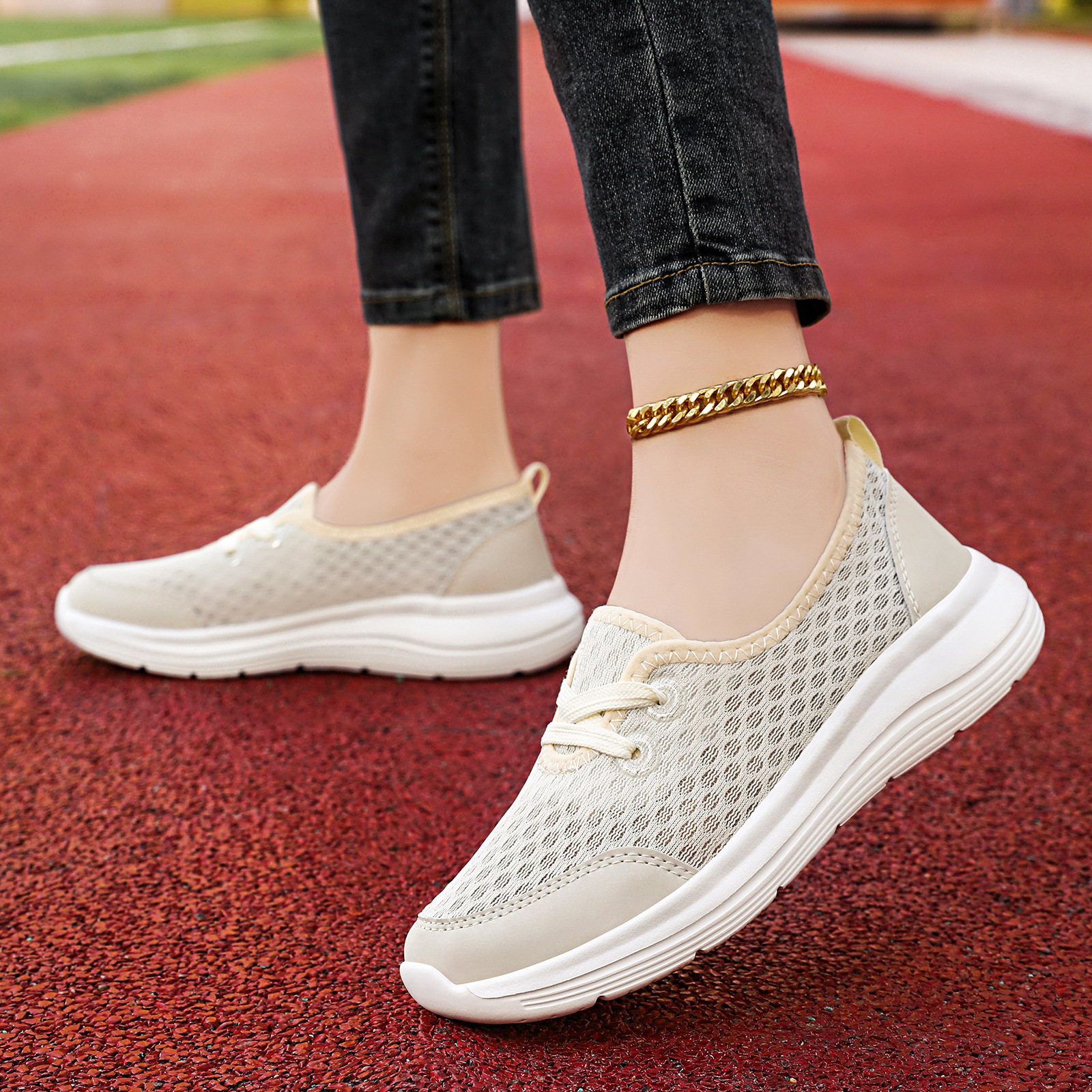 Women's Comfy Mesh Sneakers – Say Goodbye to Sweaty Feet & Tying Laces, Non-Slip for Steady Steps