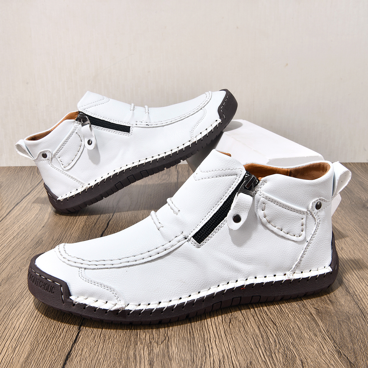 🔥Last Day Deals🔥Italian Handmade Suede High Boots for Men Waterproof Leather Sneakers