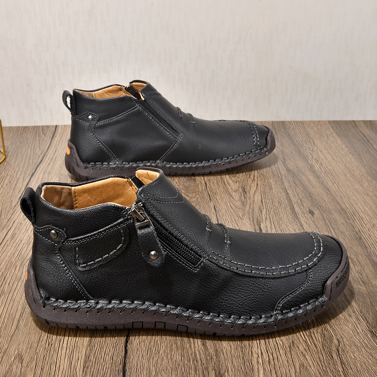 🔥Last Day Deals🔥Italian Handmade Suede High Boots for Men Waterproof Leather Sneakers