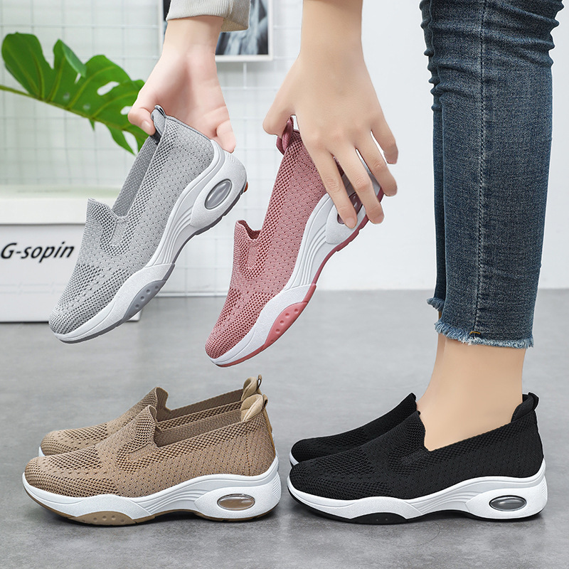 Shoes For Women Summer New Cross-Border Women'S Shoes Wholesale Thick-Soled Fly Woven Shoes Shoes Casual One-Step Heightening Shoes