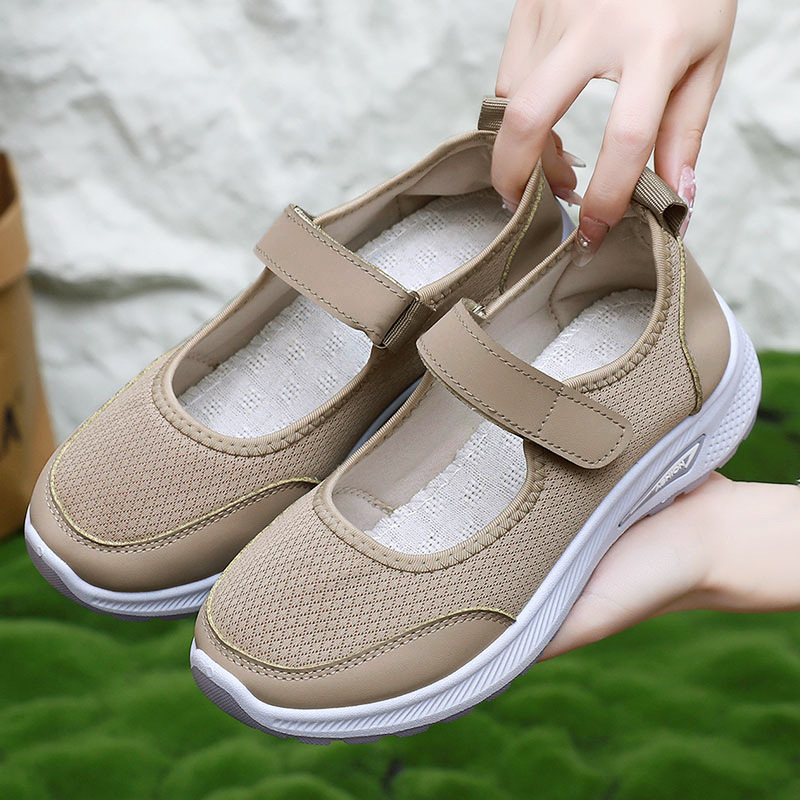 2026 Spring And Summer New Middle-Aged And Elderly Mesh Mother'S Shoes For Women Velcro Soft Sole Elderly Shoes Cross-Border Temu Shoes For Women