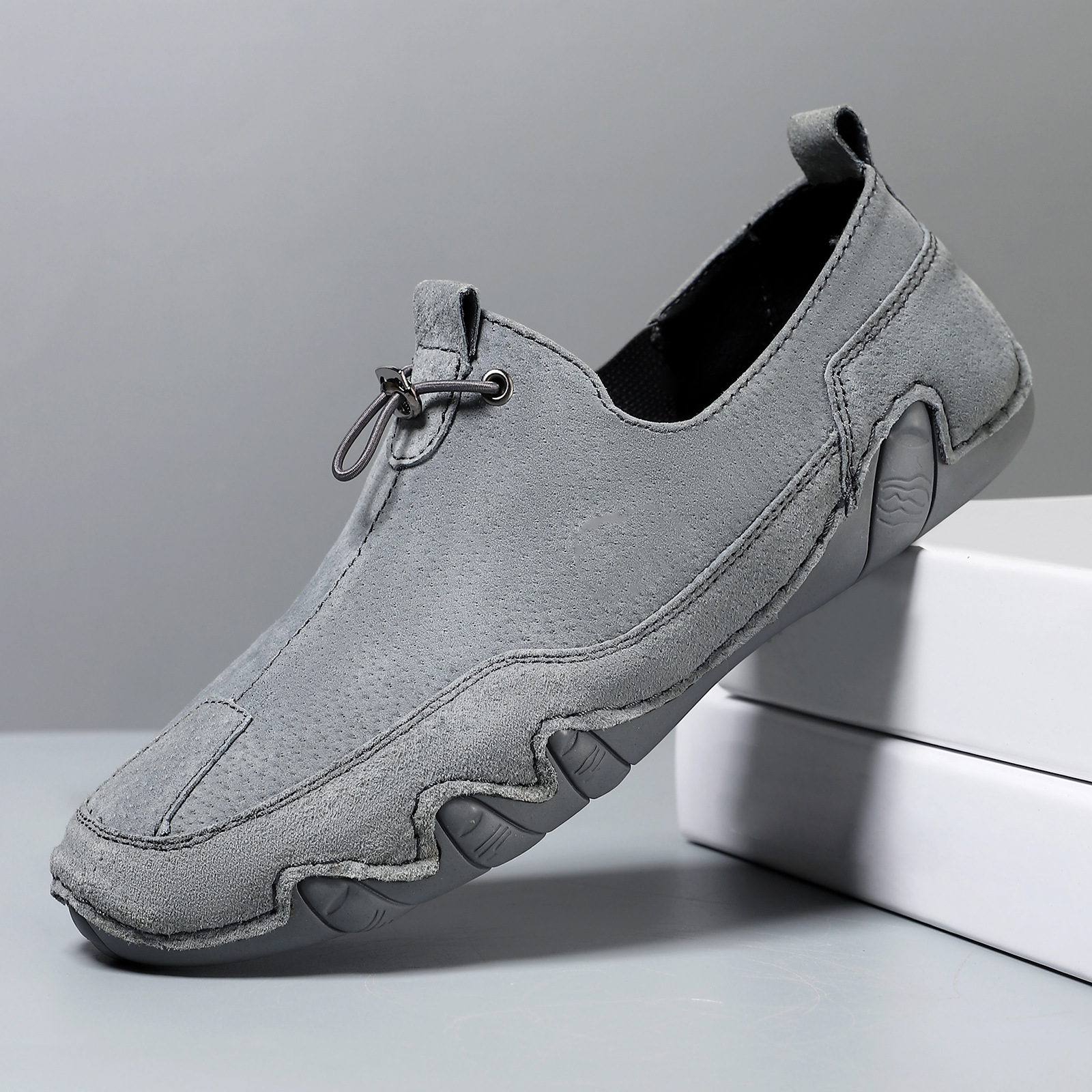Cross-Border Octopus Independent Station Large Size Men'S Shoes Genuine Leather Men'S Trendy Shoes Beanie Shoes Men'S Lazy Shoes Low-Top Casual Shoes