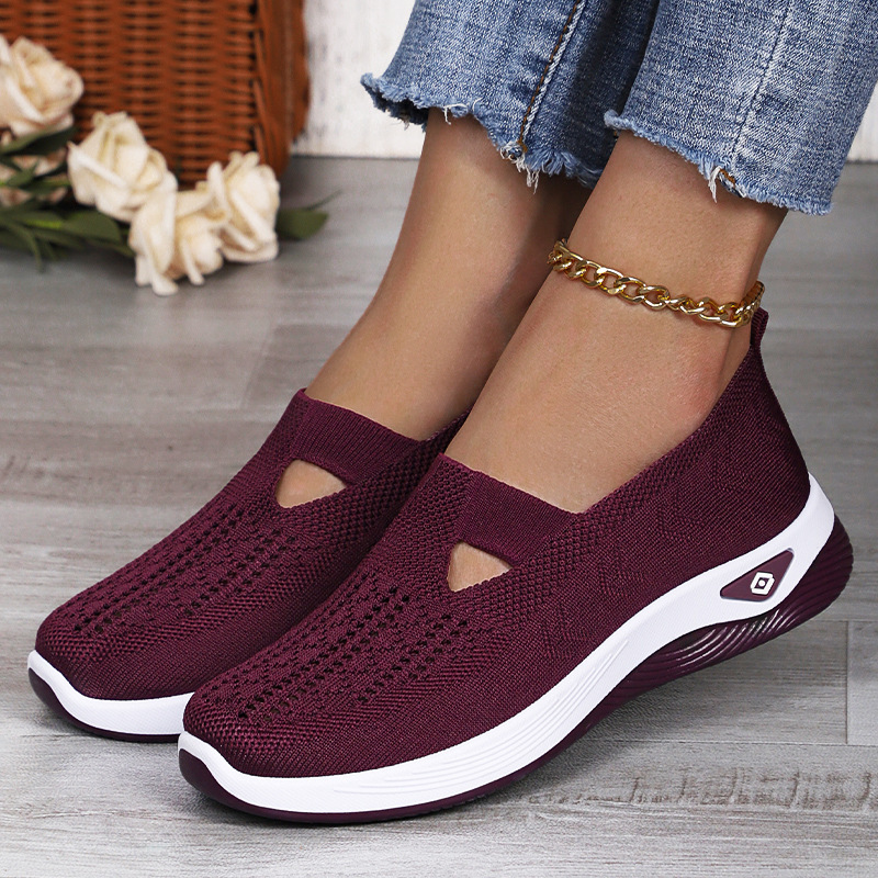 Women's Casual Walking Shoes | Breathable Knit, Non-Slip Sole & Easy On/Off for Daily & Outdoor Use