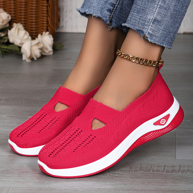 Women's Casual Walking Shoes | Breathable Knit, Non-Slip Sole & Easy On/Off for Daily & Outdoor Use
