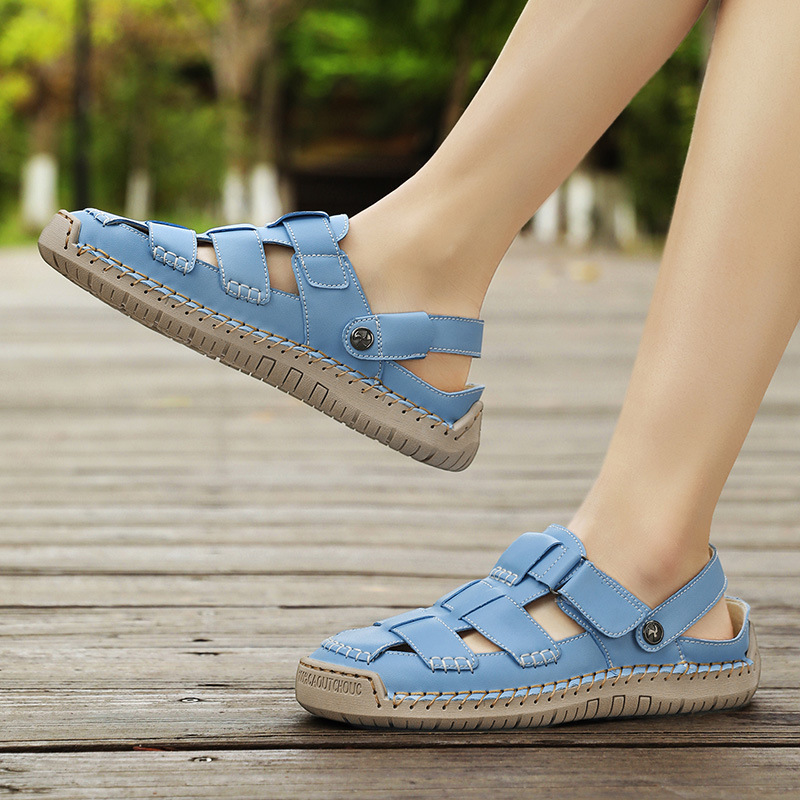⏰Limited Time 60% OFF - Women's Handmade Leather Slide Sandals - Breathable & Non-Slip