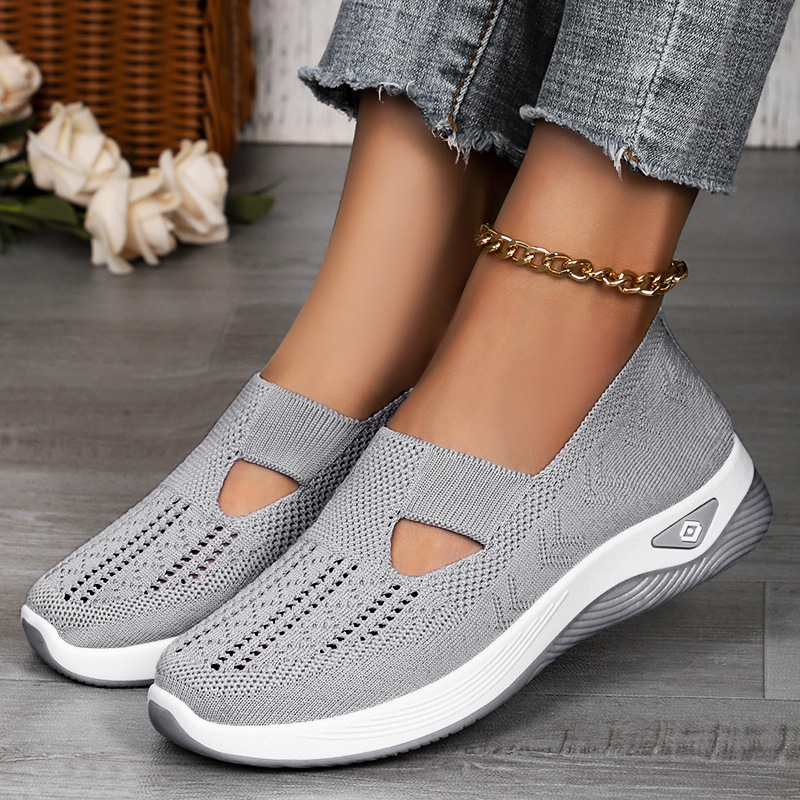 Women's Casual Walking Shoes | Breathable Knit, Non-Slip Sole & Easy On/Off for Daily & Outdoor Use