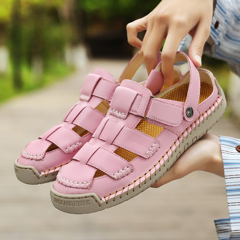 ⏰Limited Time 60% OFF - Women's Handmade Leather Slide Sandals - Breathable & Non-Slip