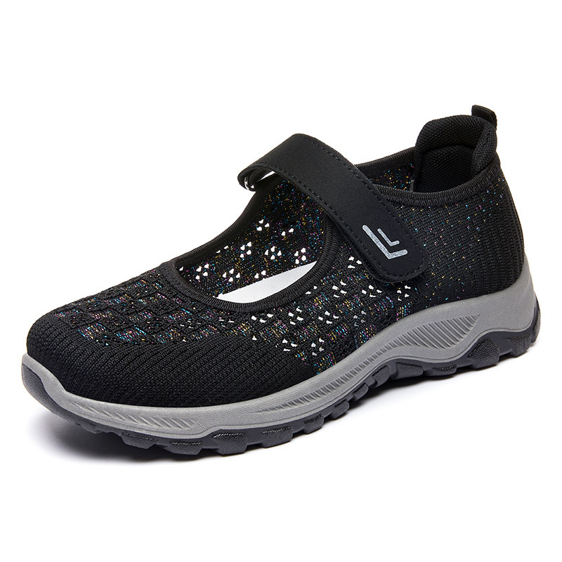 Women'S Shoes New Summer Breathable Mesh Shoes For Women Old Beijing Cloth Shoes Middle-Aged And Elderly Walking Shoes Soft Sole Mom'S Shoes Wholesale