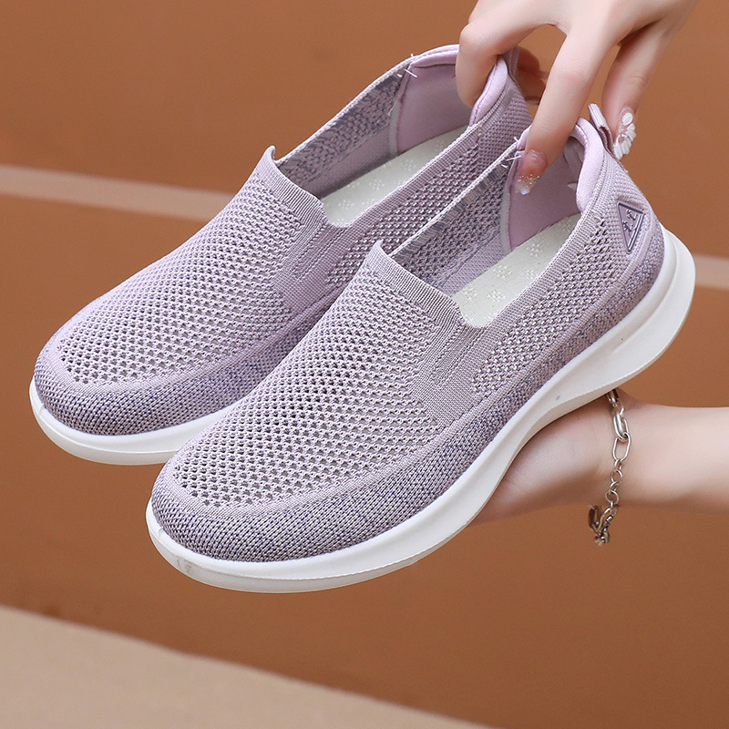 Shoes For Women 2026 Summer New Fashion Versatile Mom Shoes Casual Sports Soft Sole Breathable Slip-On Shoes